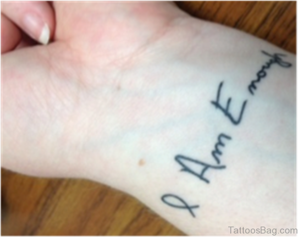 I Am Enough Wrist Tattoo Design