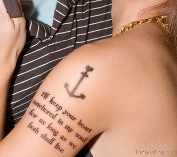 I Will Keep Your Heart Anchored Quote Tattoo
