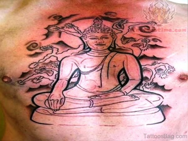 Image Of Buddha Tattoo On Chest