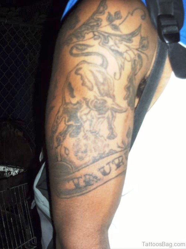 Image Of Bull Tattoo On Shoulder
