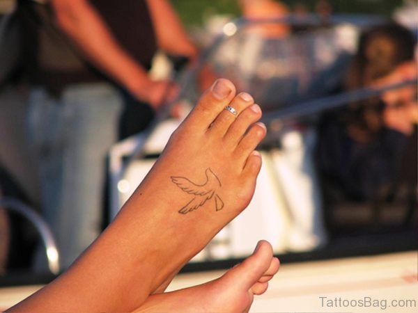 Image Of Dove Tattoo On Foot