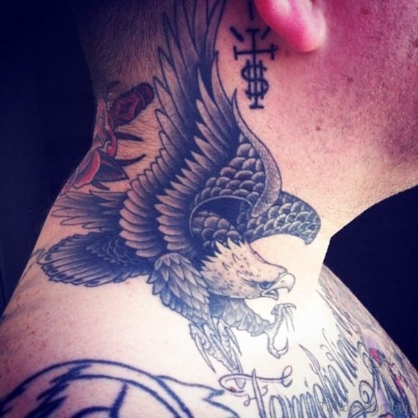 Impressive Eagle Tattoo On Neck