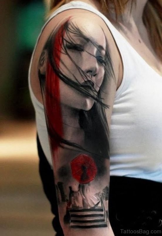 Impressive Geisha Tattoo