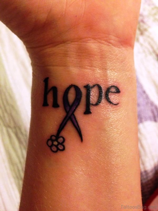 Impressive Hope Tattoo On Wrist