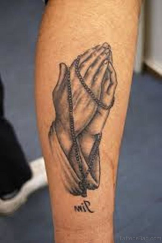 Impressive Praying Hands Tattoo
