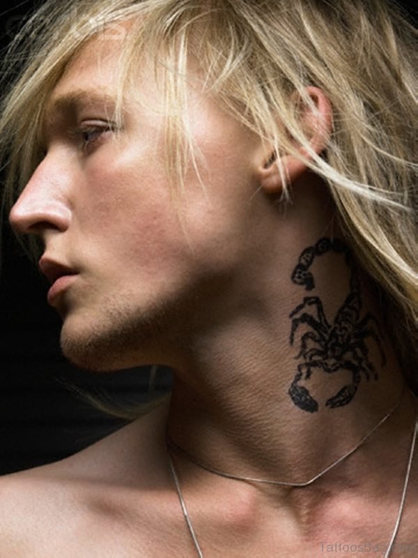 Impressive Scorpion Tattoo On Neck