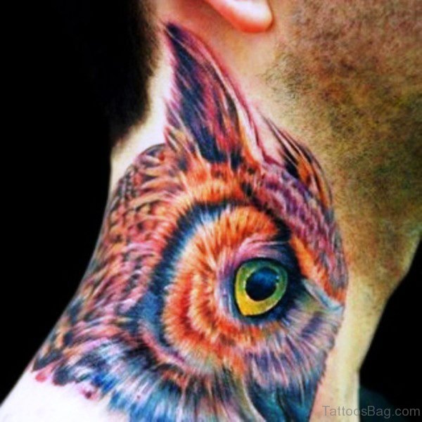 Incredible Owl Face Tattoo 
