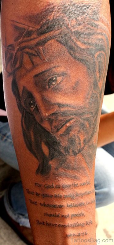 Jesus Tattoo On Full Arm