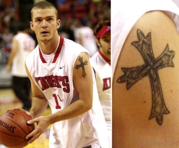 Justin Timberlake Cross Tattoo 