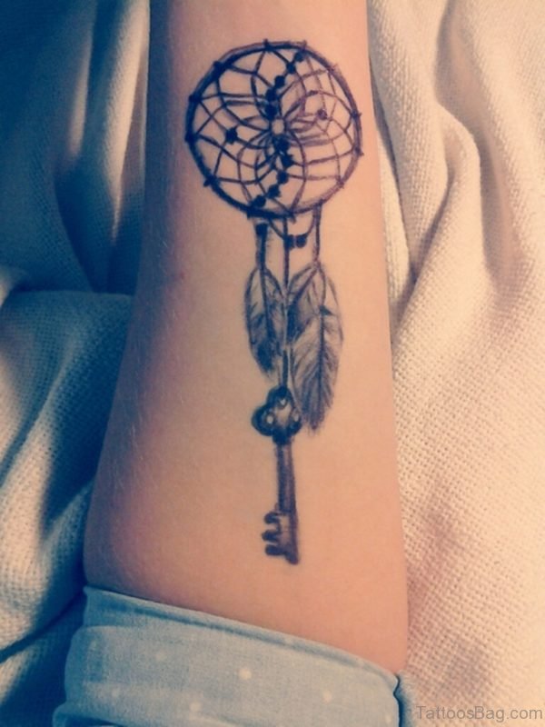 Key And Dreamcatcher Tattoo