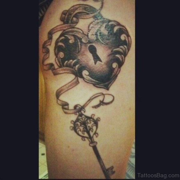 Key And Heart Tattoo