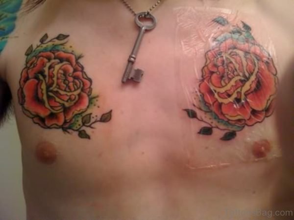 Key And Rose Tattoo