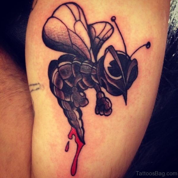 Killer Bee Tattoo On Thigh