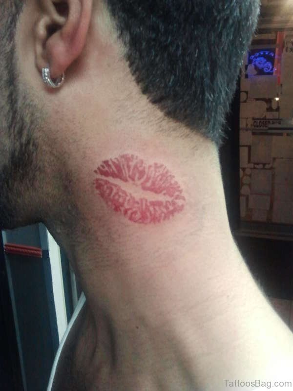 Kiss Mark Neck Tattoo
