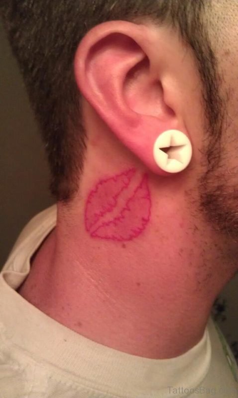 Kiss Tattoo Below Ear
