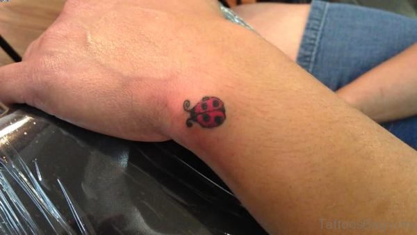 Ladybug Wrist Tattoo Design 