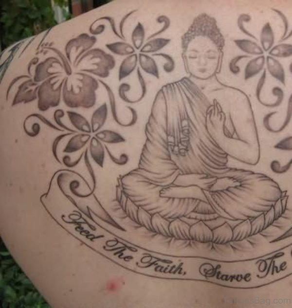 Large Buddhist Religious Tattoo On Back