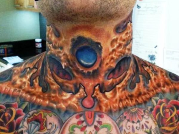 Large Crown Neck Tattoo