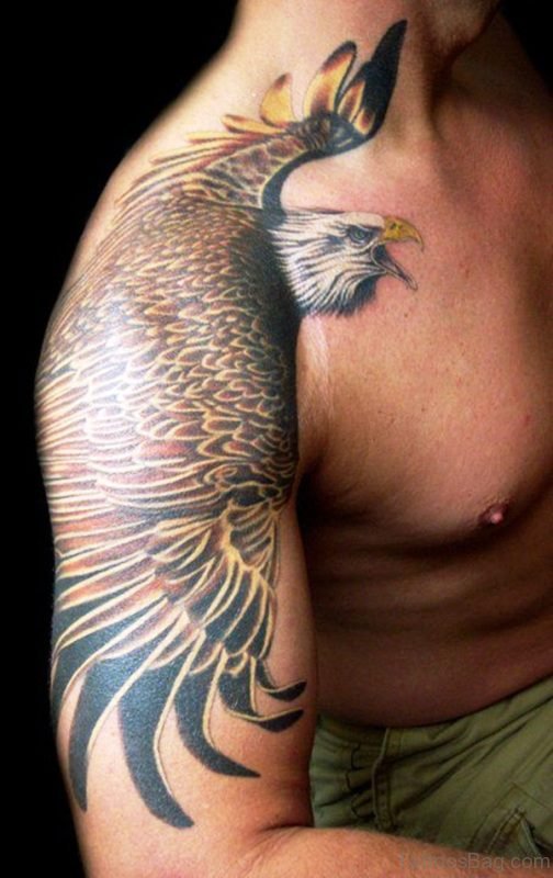 Large Eagle Shoulder Tattoo Design 