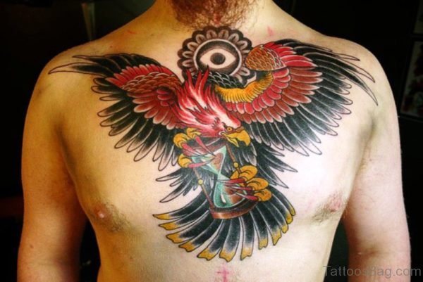 Large Eagle Tattoo On Neck