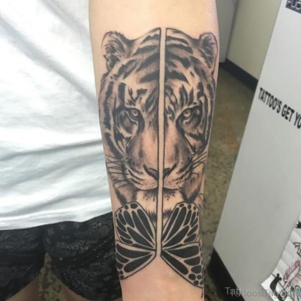Large Tiger Tattoo On Wrist
