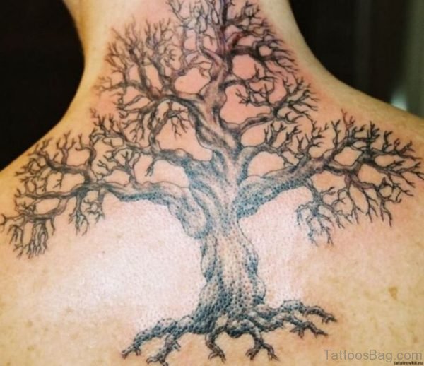 Large Tree Neck Tattoo