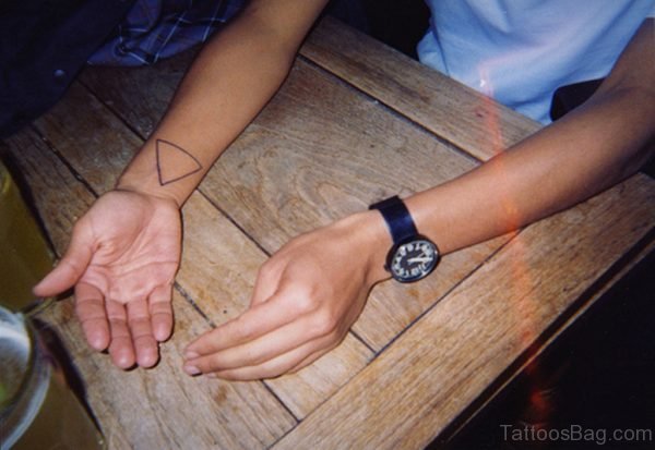 Large Triangle Tattoo On Wrist 