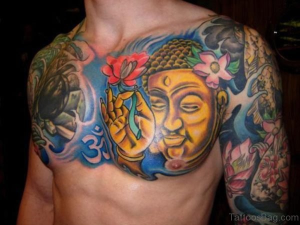 Laughing Buddha Tattoo On Chest