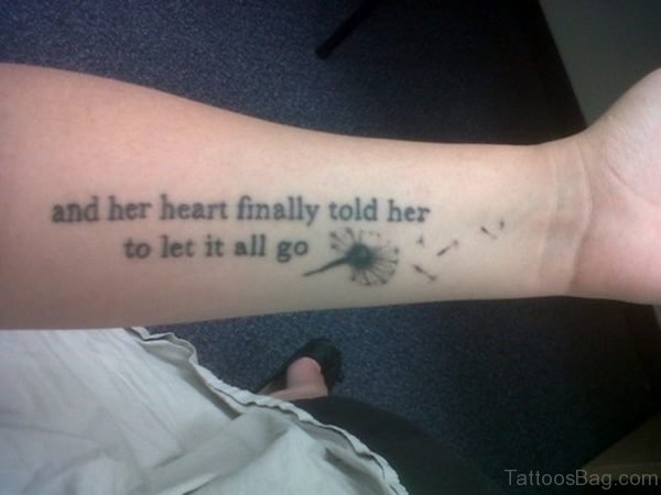 Let It All Go Quote Tattoo On Wrist