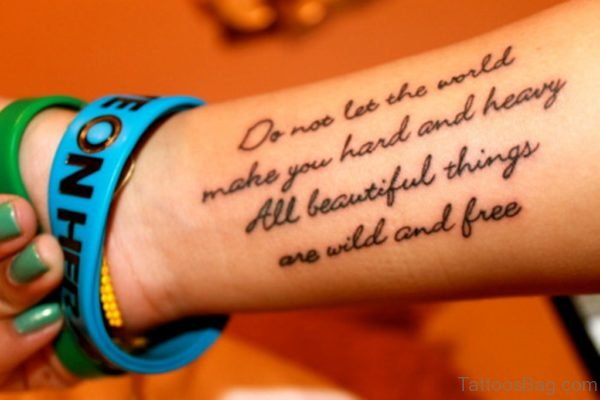 Lettering Tattoo On Wrist