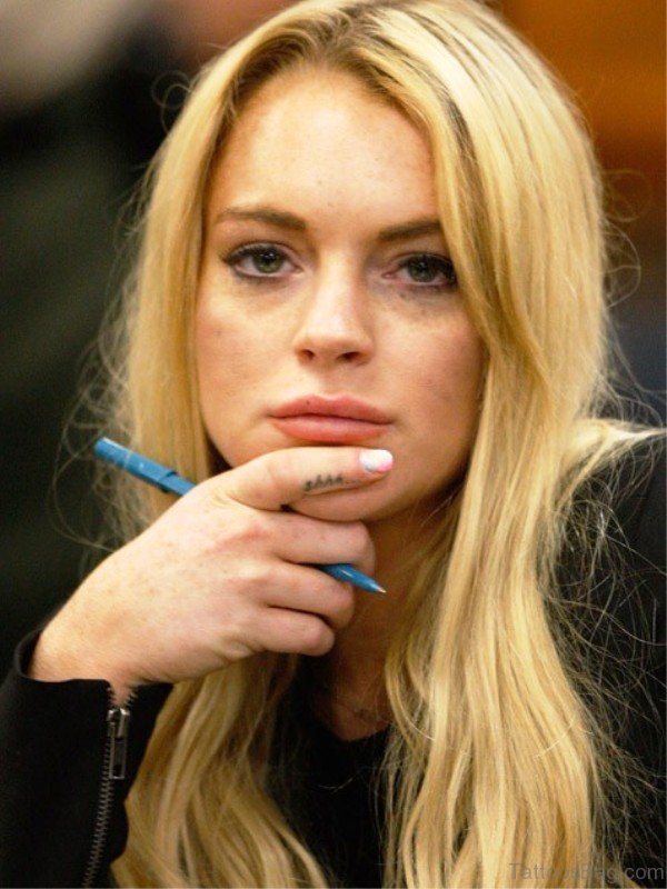 Lindsay Lohan Shh Tattoo