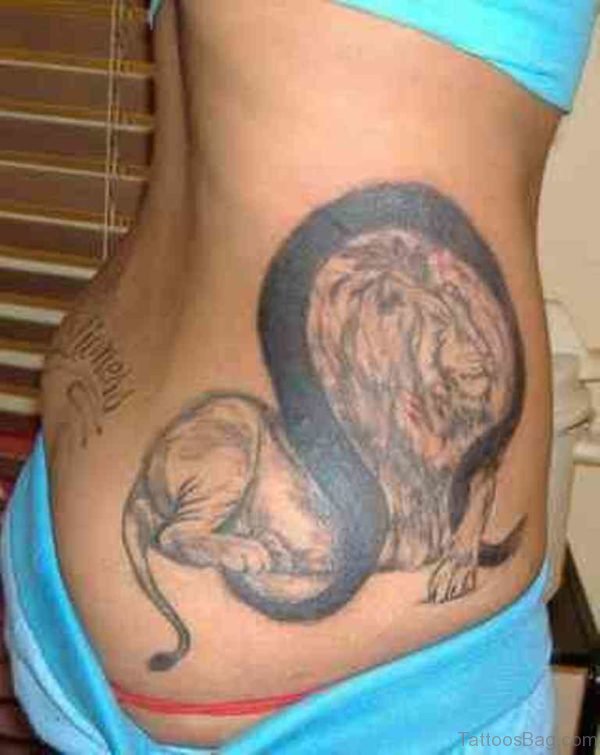 Lion Tattoo For Rib