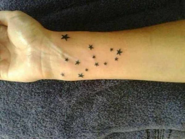 Little Stars Constellation Tattoo On Wrist