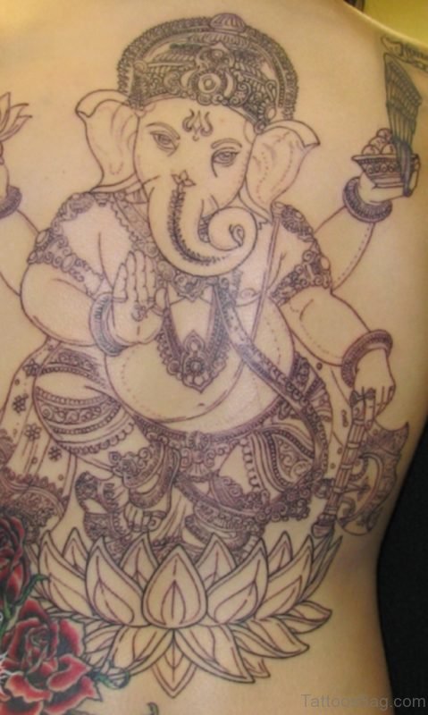 Lotus And Ganesha Tattoo