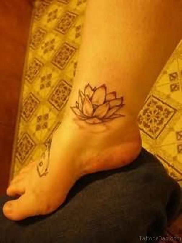 Lotus Tattoo Design On Ankle