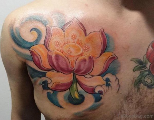 Lotus Tattoo On Chest 