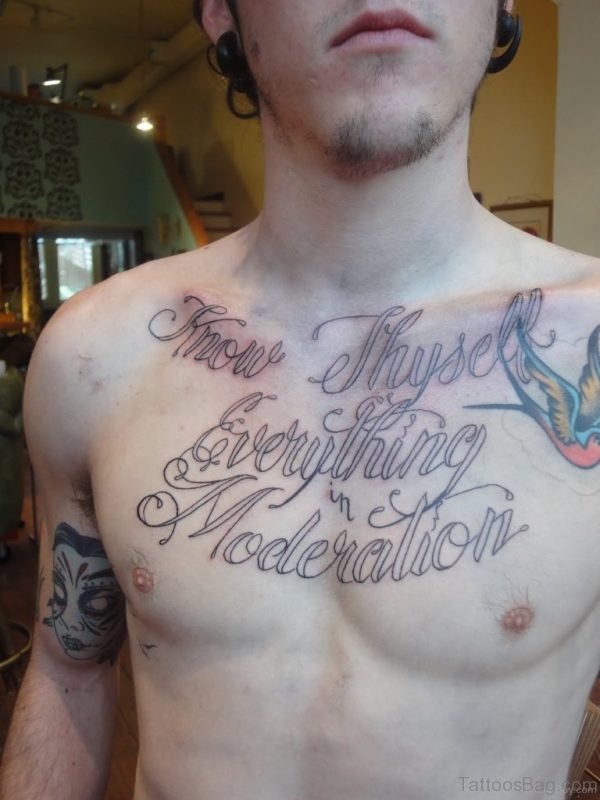 Lovable Wording Tattoo On Chest