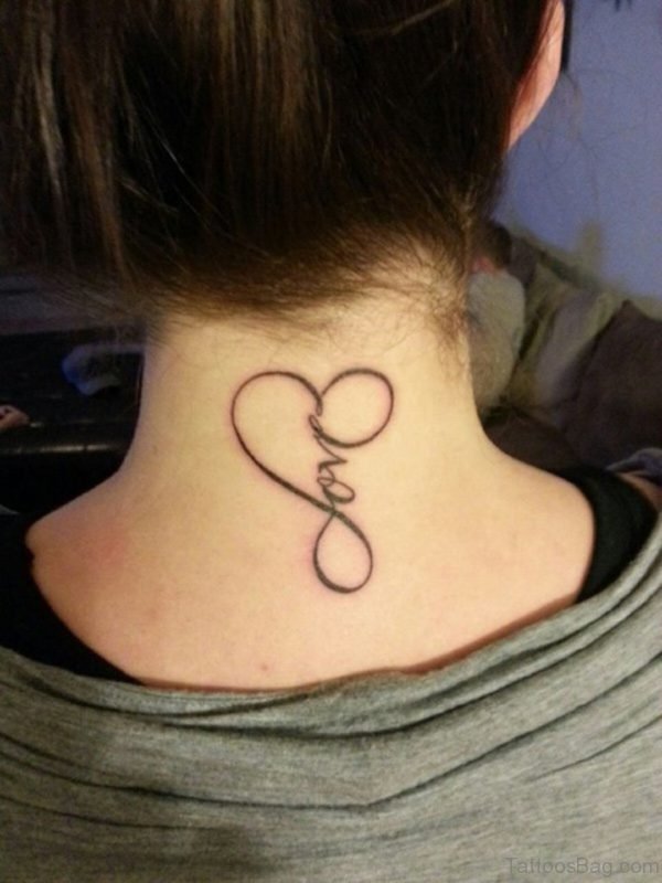 Love Key Tattoo On Neck