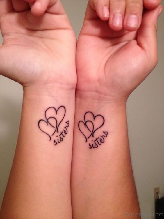 Love Sisters Tattoo On Wrist