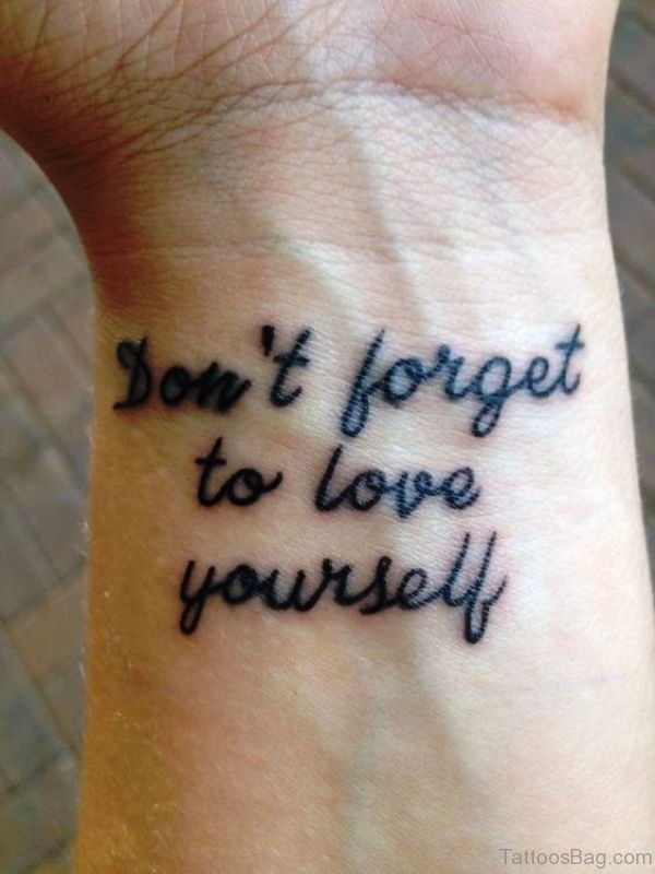 Love Yourself Word Tattoo 