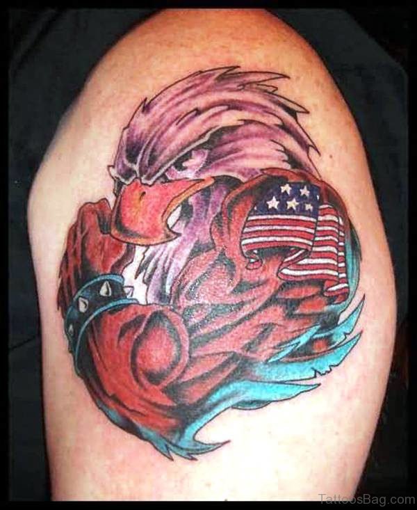 Lovely American Eagle Shoulder Tattoo