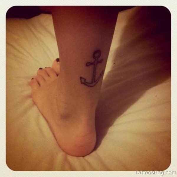 Lovely Anchor Tattoo On Ankle
