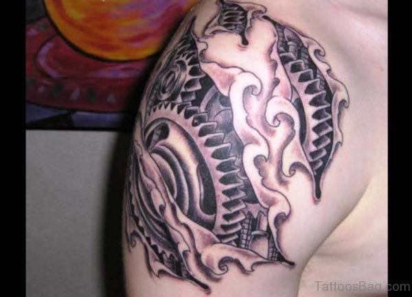 Lovely Armour Shoulder Tattoo Design