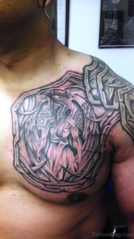 Lovely Armour Tattoo On Shoulder