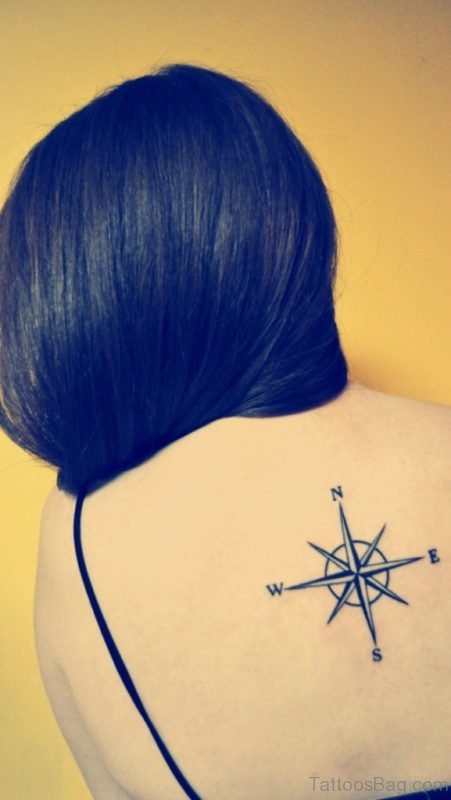 Lovely Back Compass Tattoo