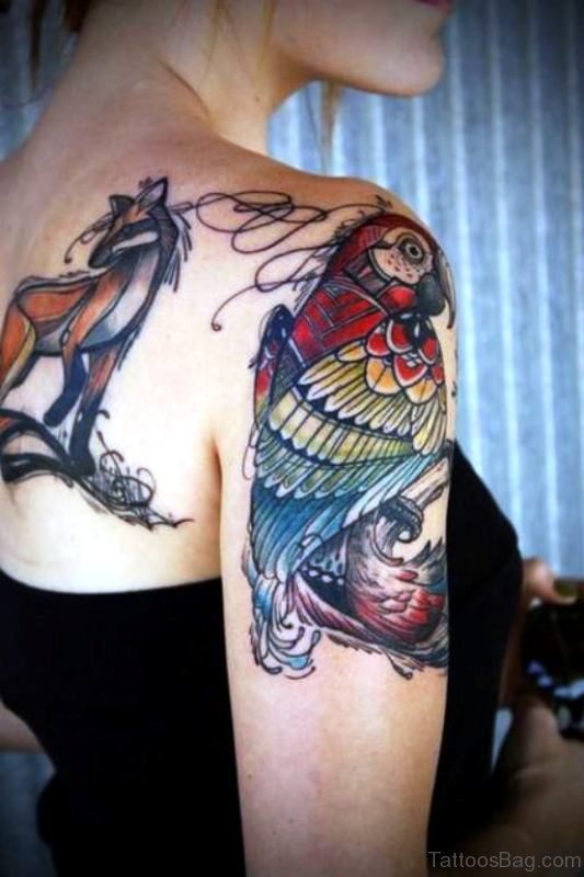 Lovely Bird Shoulder Tattoo Design