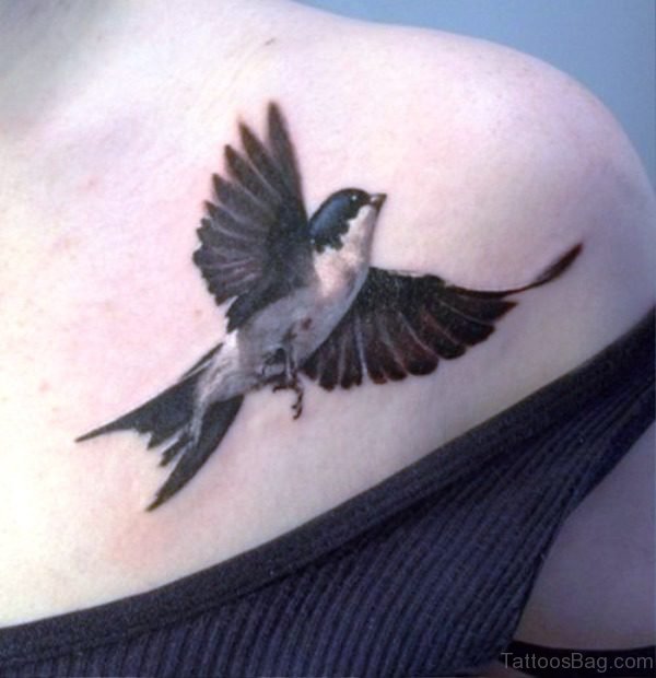 Lovely Bird Shoulder Tattoo