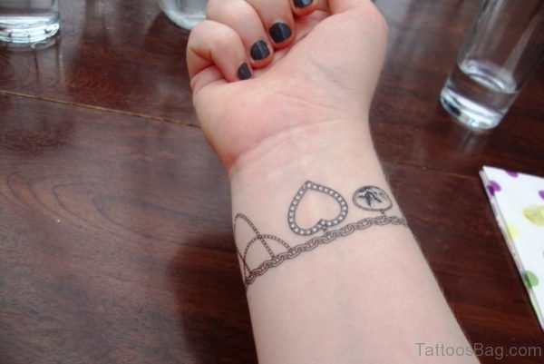 Lovely Bracelett Tattoo On Wrist