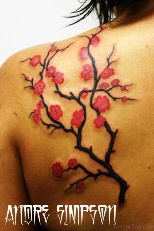 Lovely Cherry Blossom Tattoo Design 