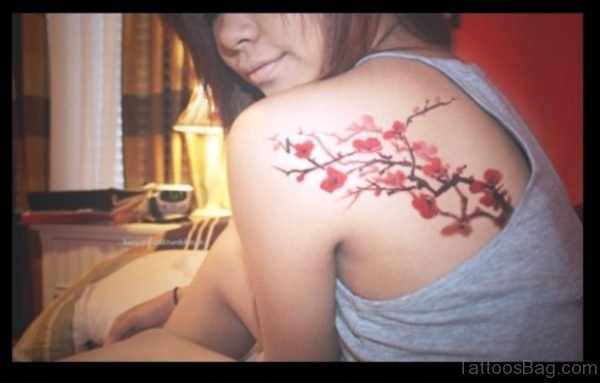Lovely Cherry Blossom Tree Designer Tattoo 